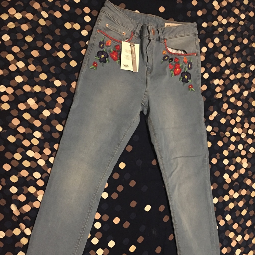 Asos floral jeans